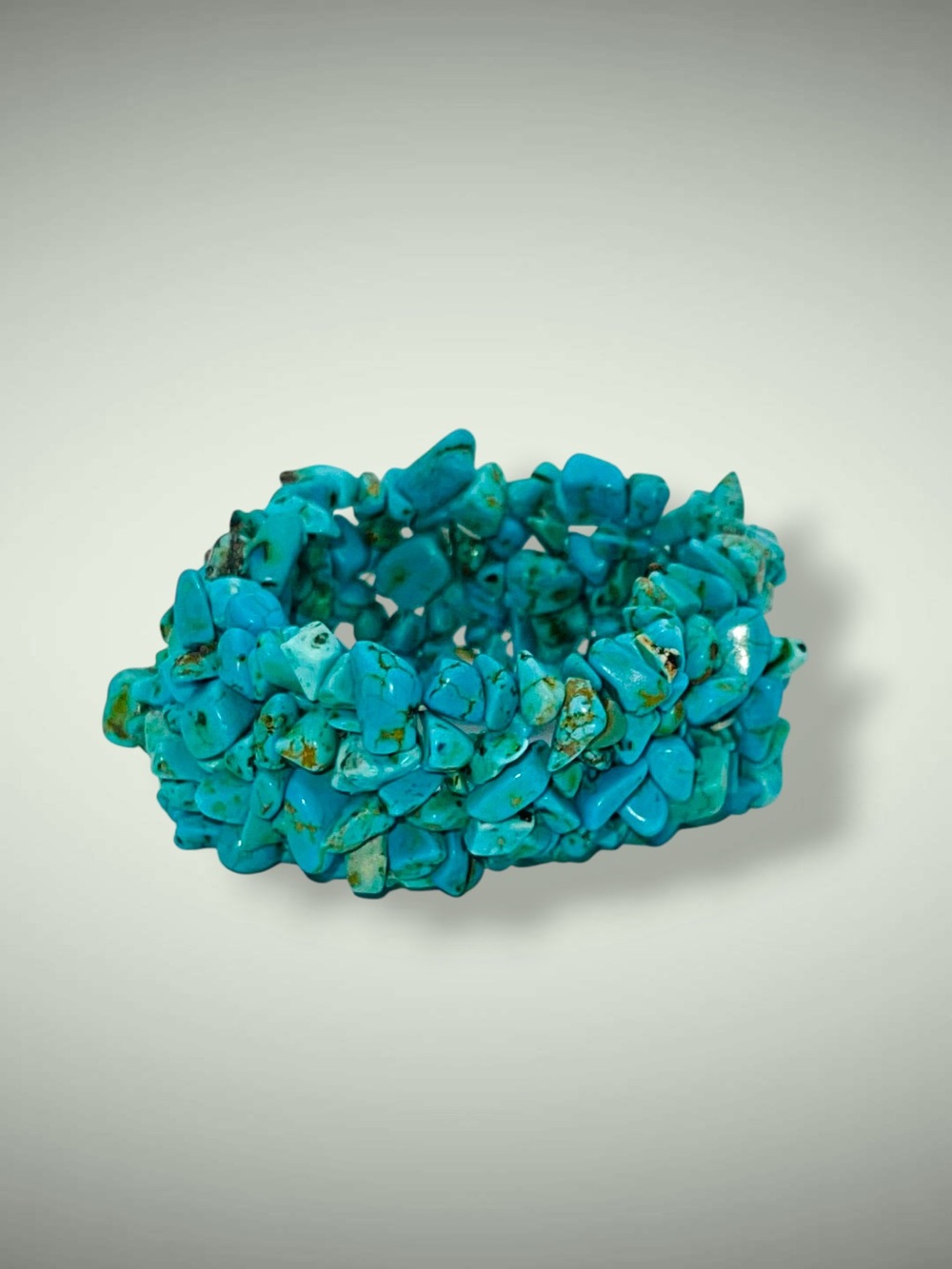 Chunky Multi-Strand Turquoise Chip Statement Stretch Bracelet Southwestern Boho - Picture 9 of 13